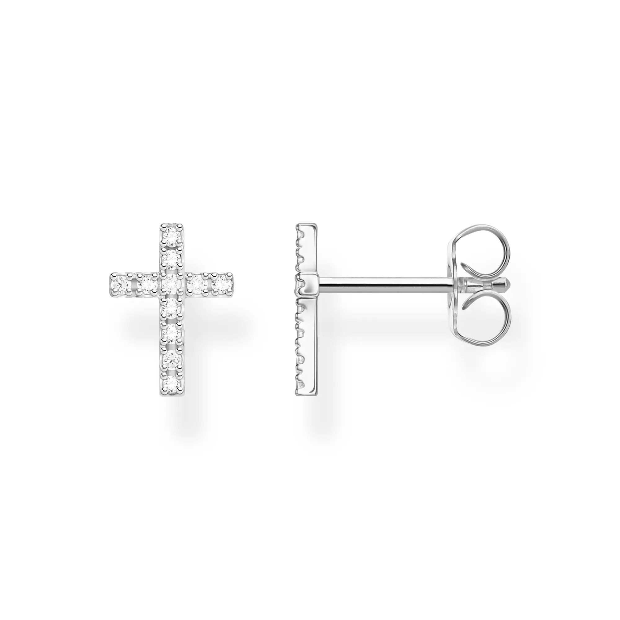 Thomas Sabo Charming Collection - Kreuz - 1 Stück Ohrstecker - Ohrring - Silber - Zirkonia - Klar