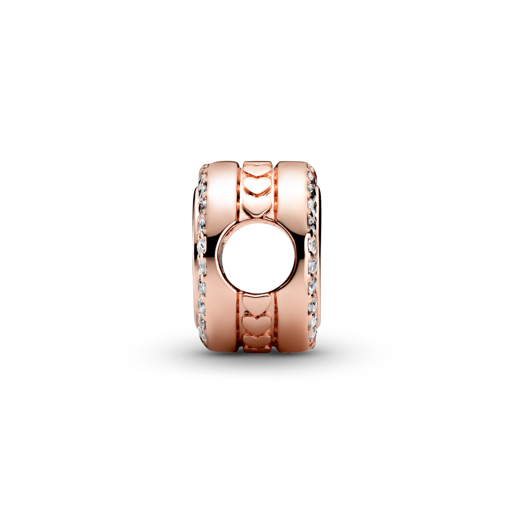 Pandora funkelnder Knopf Charm - Roségold Vergoldung – Ansicht 4
