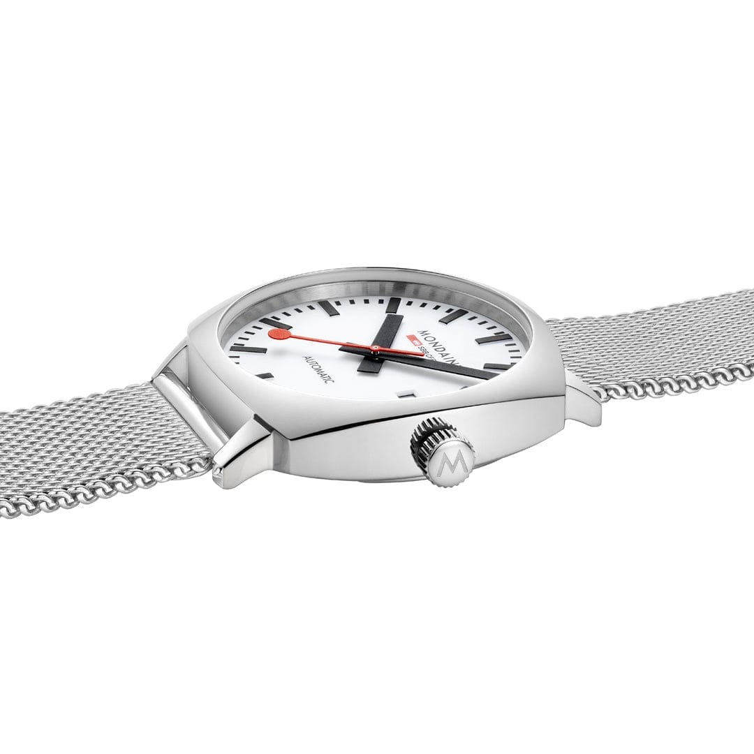 Mondaine Uhr - Cushion - Edelstahl Band - 39 mm – Ansicht 5