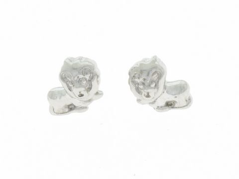 Ohrringe Stecker Löwe Silber rhodiniert tierisch für Kinder von Juwelier Harnisch, liebevoll gestaltet mit einem detailreichen Löwenmotiv. Ideal für kleine Tierliebhaber.