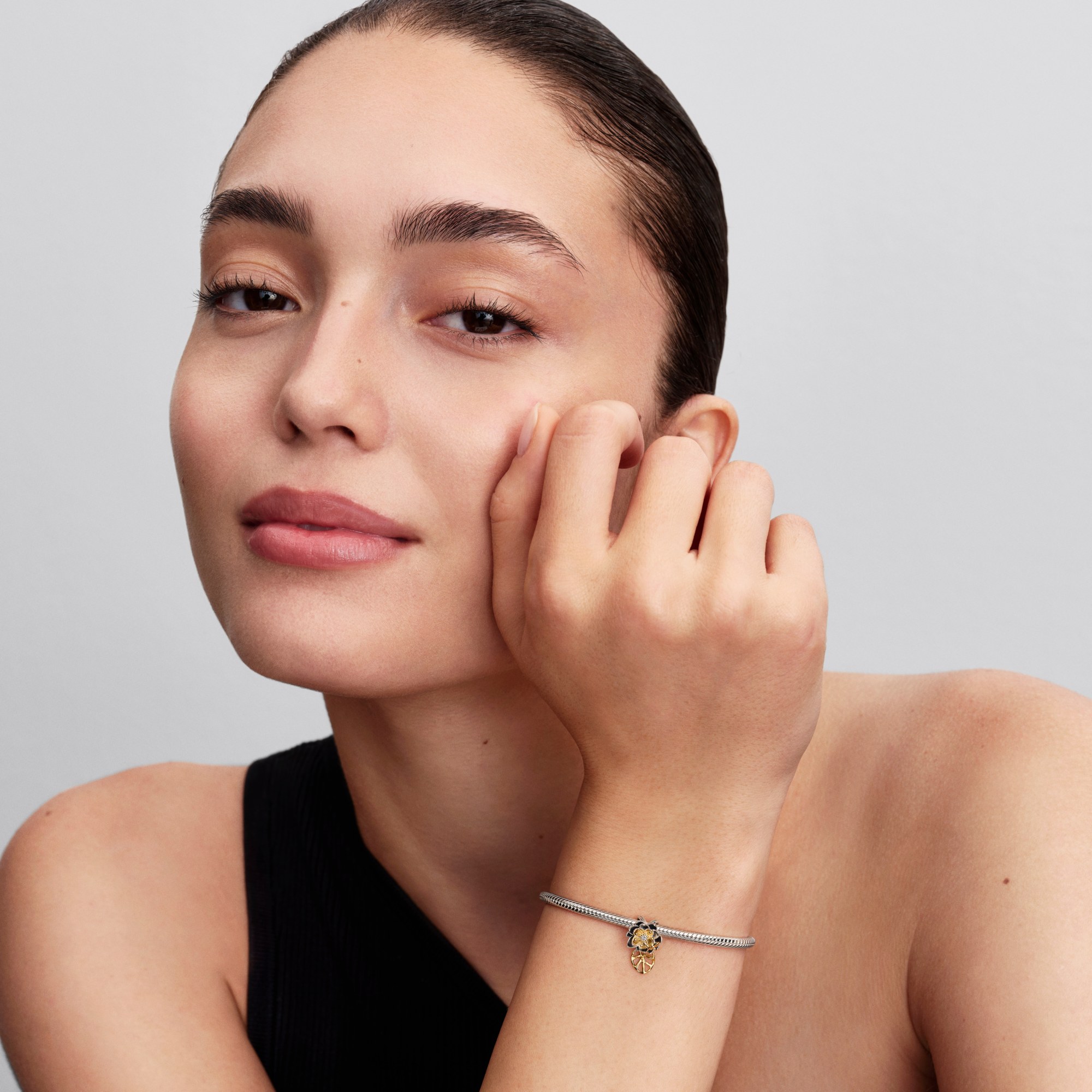 Pandora Disney Tiana Lotusblume - Silber & Gelbgold Vergoldung - Lab-Grown Diamant – Ansicht 5