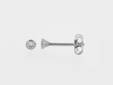 Weißgold Ohrringe Kelch 2,7 mm Zirkonia Stecker Hersteller Juwelier Harnisch Zirkonia elegant und hochwertig gefertigt ideal für den täglichen Gebrauch oder besondere Anlässe.