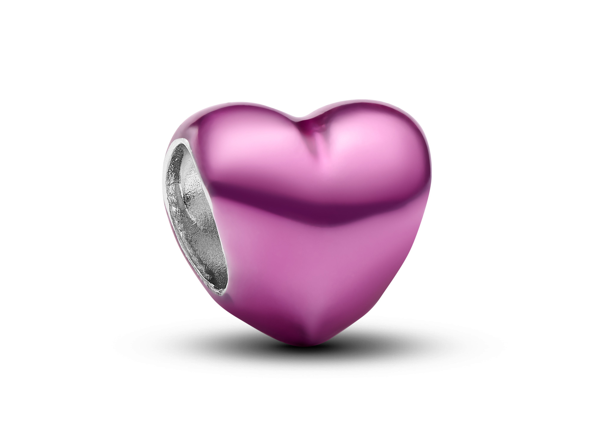 Pandora 794785C01 - Rosafarbenes Herz Mini-Charm - Sterling Silber - Emaille Pink