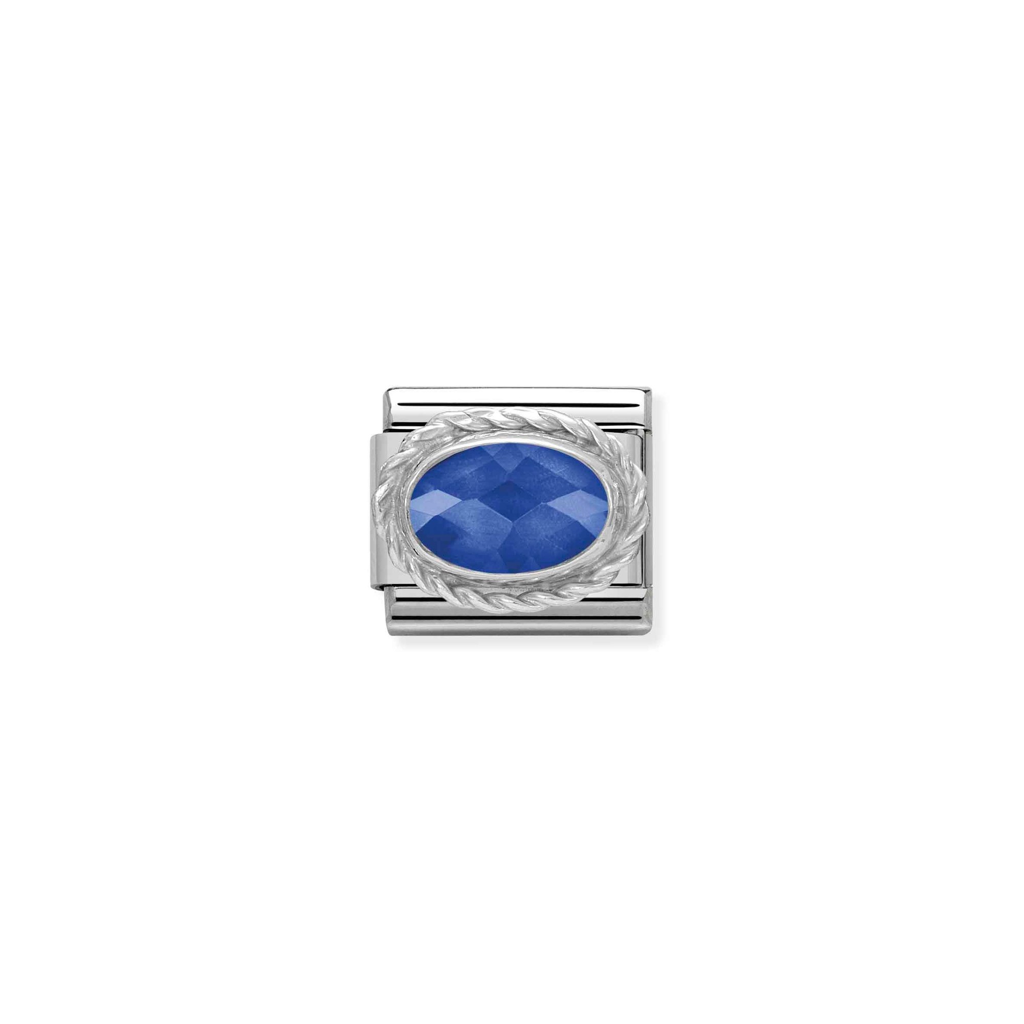 Nomination Composable Classic Charm Kordel Zirkonia blau - Edelstahl, Sterling Silber
