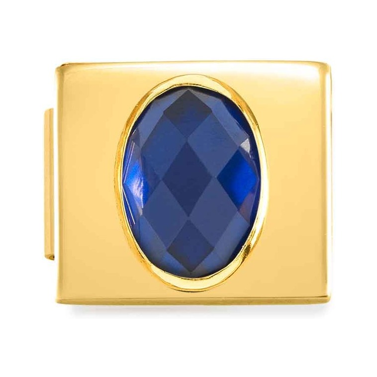 Nomination Classic GLAM Link Zirkonia FACETED Edelstahl Gelbgold - BLUE
