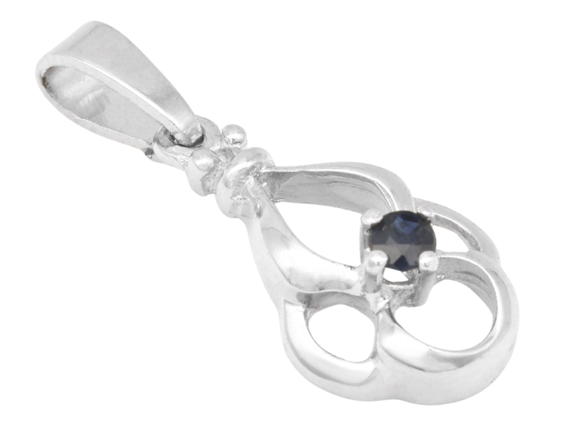 Anhänger Romantisch Safir - Silber poliert rhodiniert - Safir Blau
