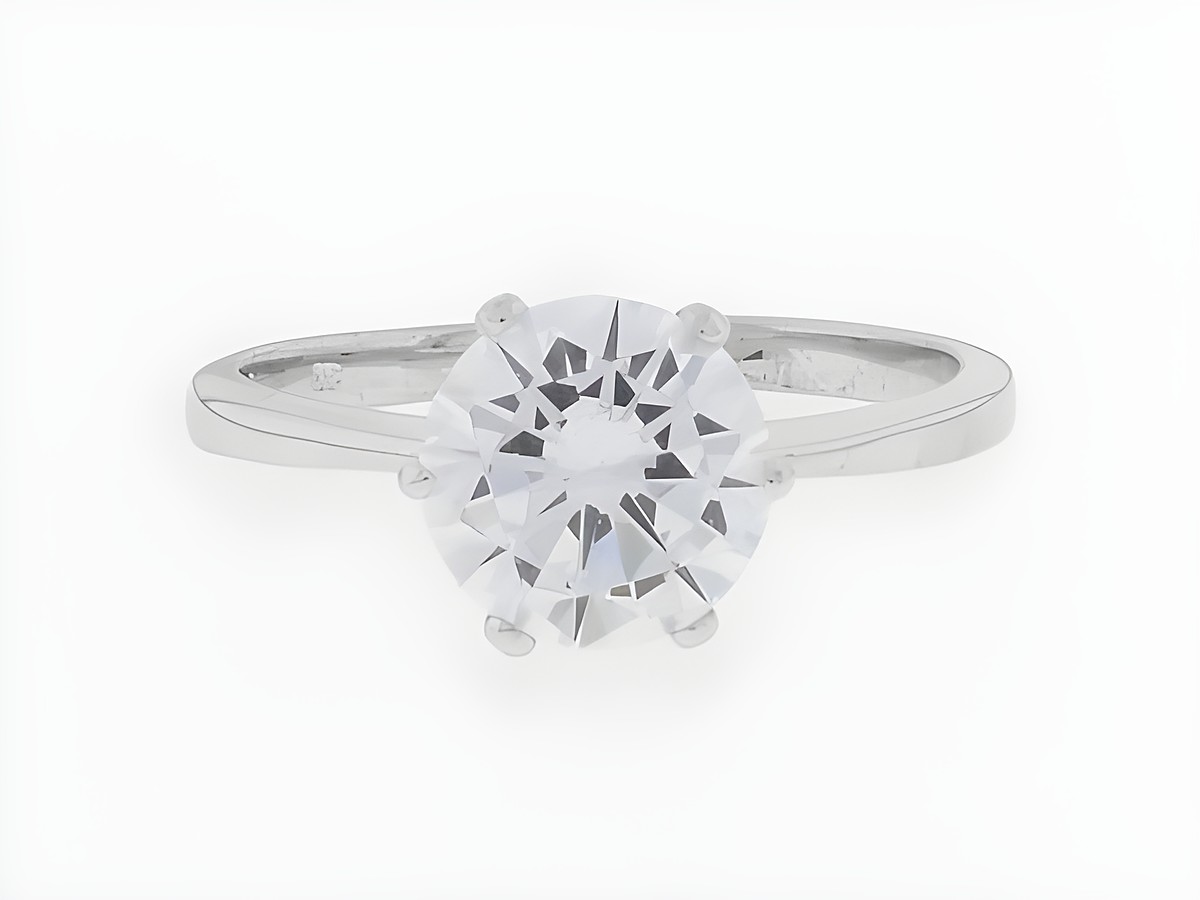 Silber Ring rhodiniert mit klarem Zirkonia, edles Design, Größe 50 mit einem Durchmesser von 8,9 mm, Hersteller Juwelier Harnisch, geeignet bis Größe 50.
