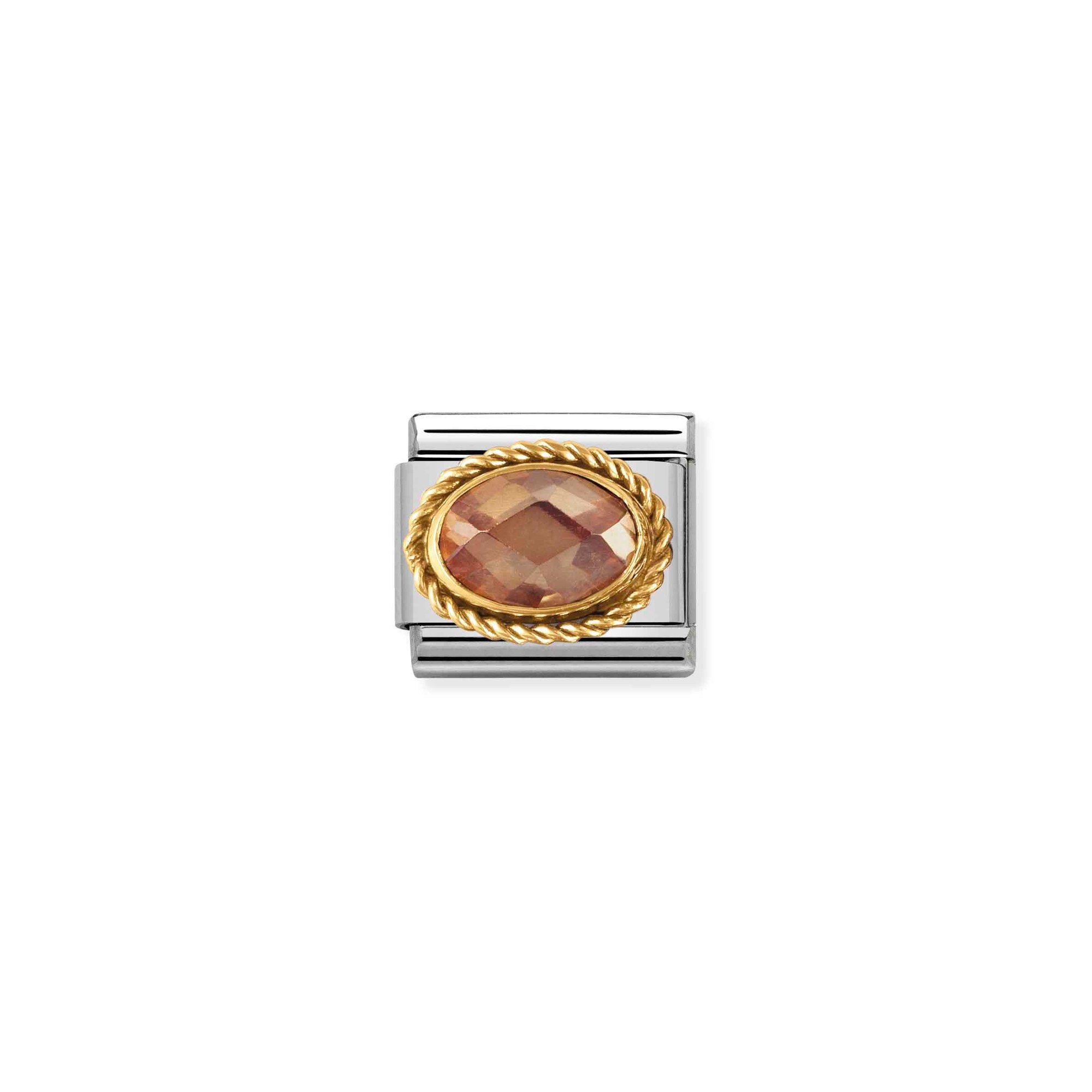 Nomination Composable Classic Charm Kordel Zirkonia champagner - Edelstahl, Gelbgold