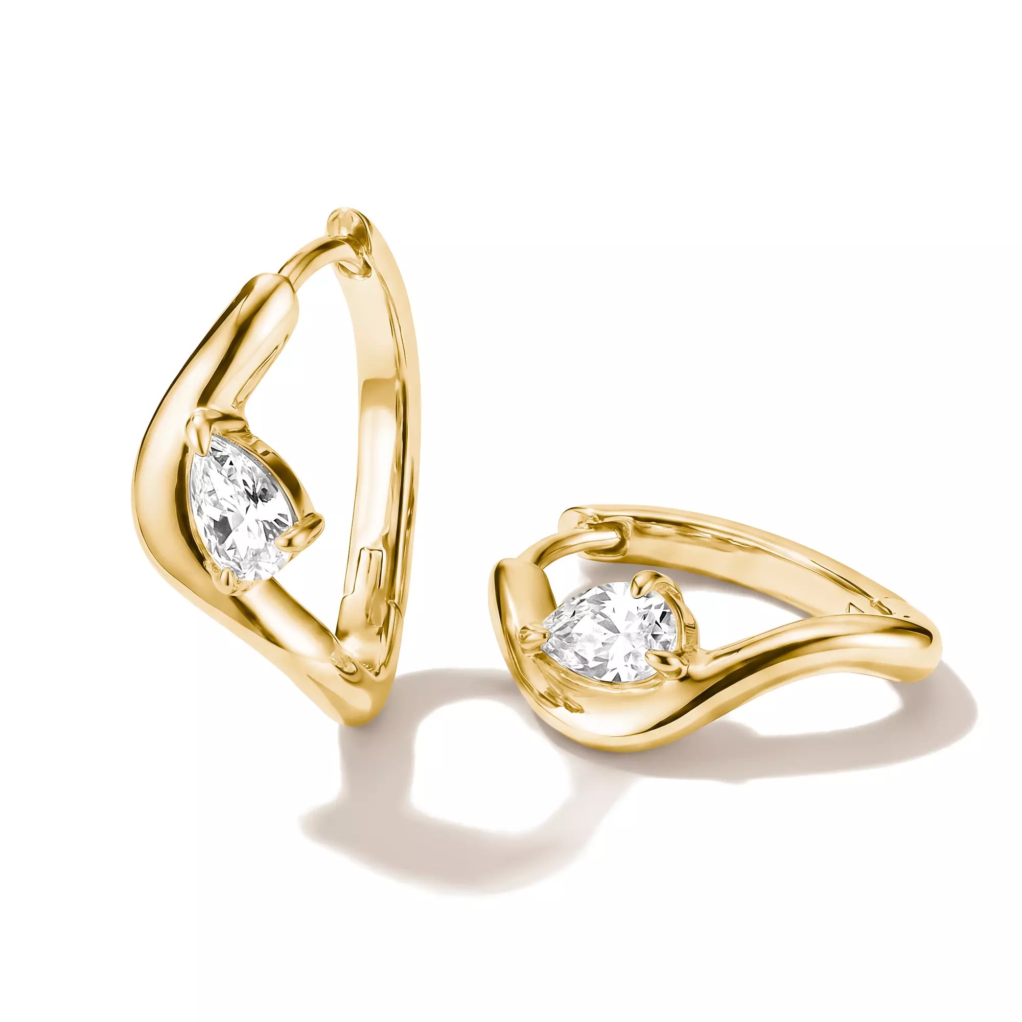 Thomas Sabo Creolen mit weißem Zirkonia in Tropfenform – vergoldet – 19 mm hoch – Ansicht 3