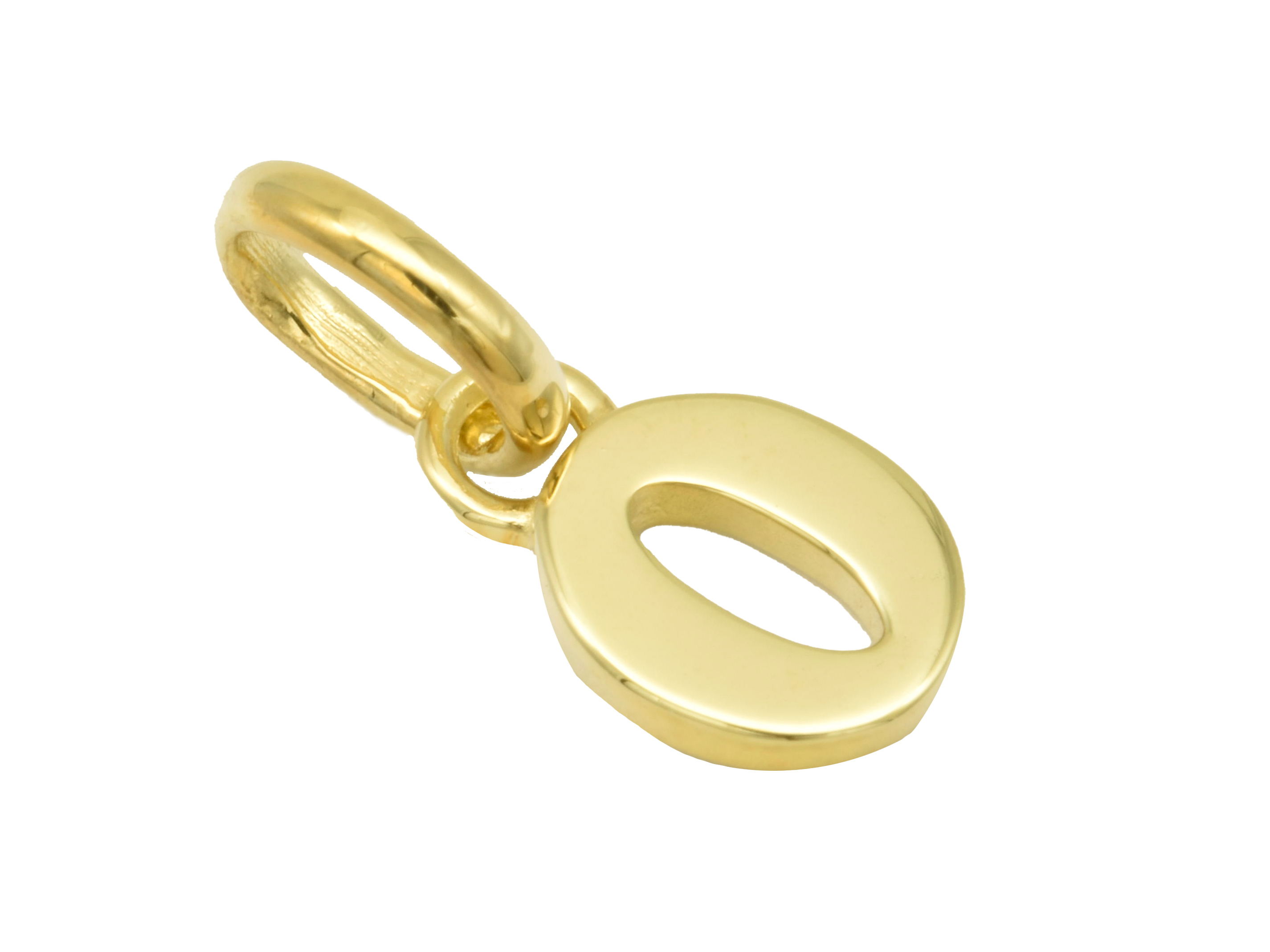 Gold Anhänger mit der Zahl 0 aus 750er Gelbgold, poliert und glänzend, aus der Kategorie Glückszahlen, Hersteller Juwelier Harnisch.