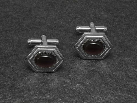 10445-0 Manschettenknöpfe in lila Design mit einer Größe von 20,2 mm, silberfarben, hergestellt von Juwelier Harnisch, elegant und stilvoll für besondere Anlässe.