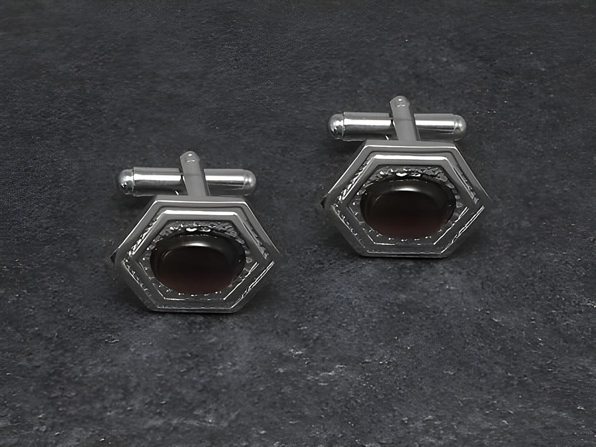 Manschettenknöpfe in lila Design mit einer Größe von 20,2 mm, silberfarben, hergestellt von Juwelier Harnisch, elegant und stilvoll für besondere Anlässe.