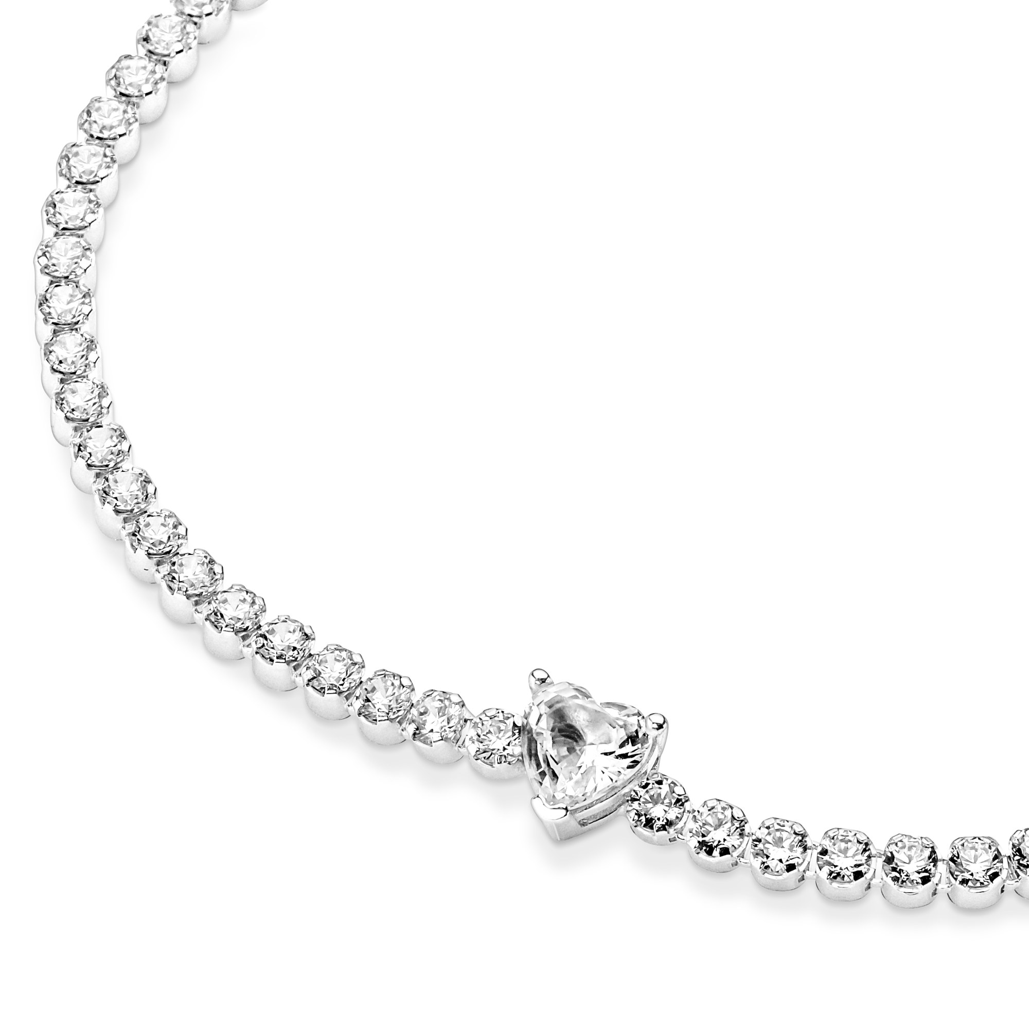 Pandora Armband - Glitzerndes Herz-Tennisarmband - Sterling Silber - Zirkonia - klar – Ansicht 4
