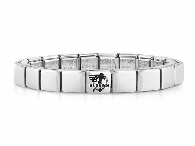 423910146-0 Elegantes Nomination 239101 46 GLAM Armband aus Edelstahl mit einem Running Motiv, perfekt für sportliche Anlässe und stylische Outfits. Ideal für Läufer und Sportliebhaber.