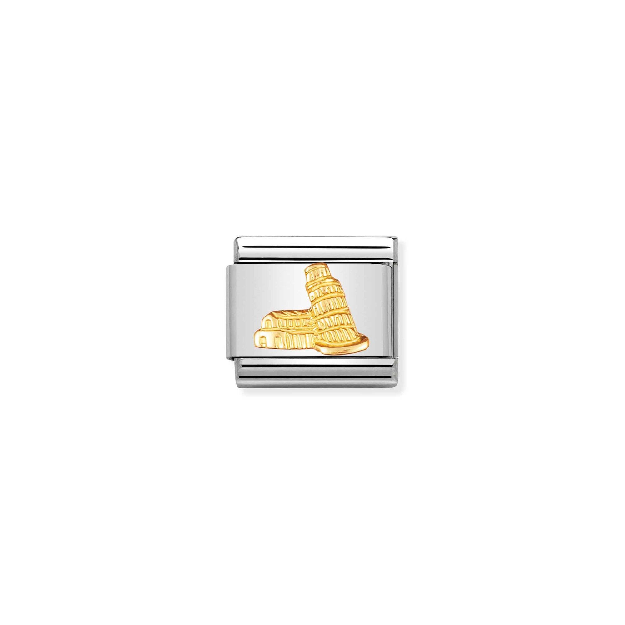 Nomination Composable Classic Charm Schiefer Turm von Pisa - Edelstahl, Gelbgold