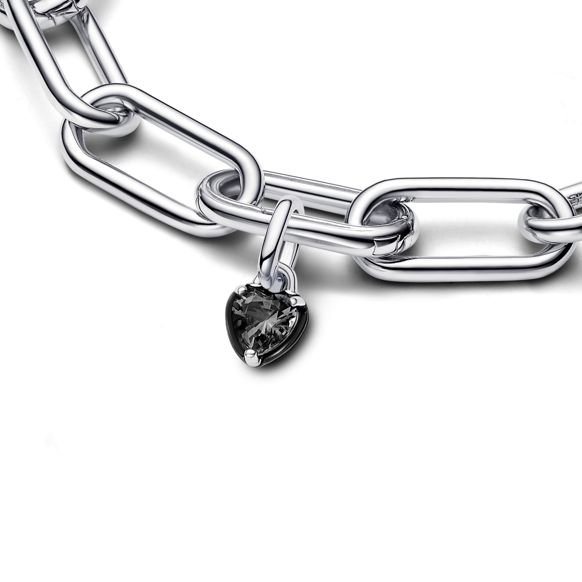 Pandora ME Schwarzer Chakra-Herz-Mini-Anhänger - Sterling Silber - Kristall + Emaille Schwarz Ansicht 3 – Ansicht 3