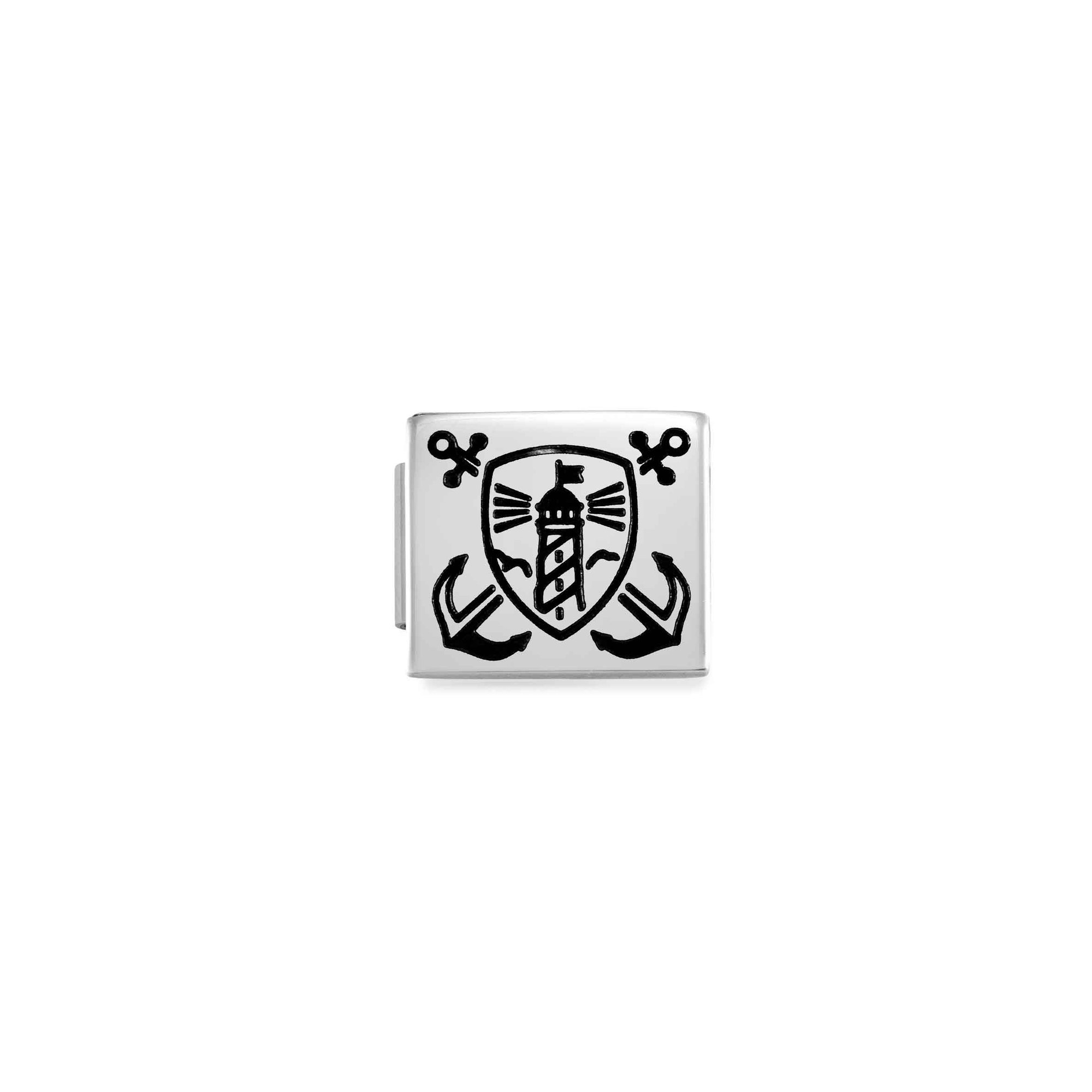 Nomination Composable Glam Charm Schild mit Leuchtturm - Edelstahl