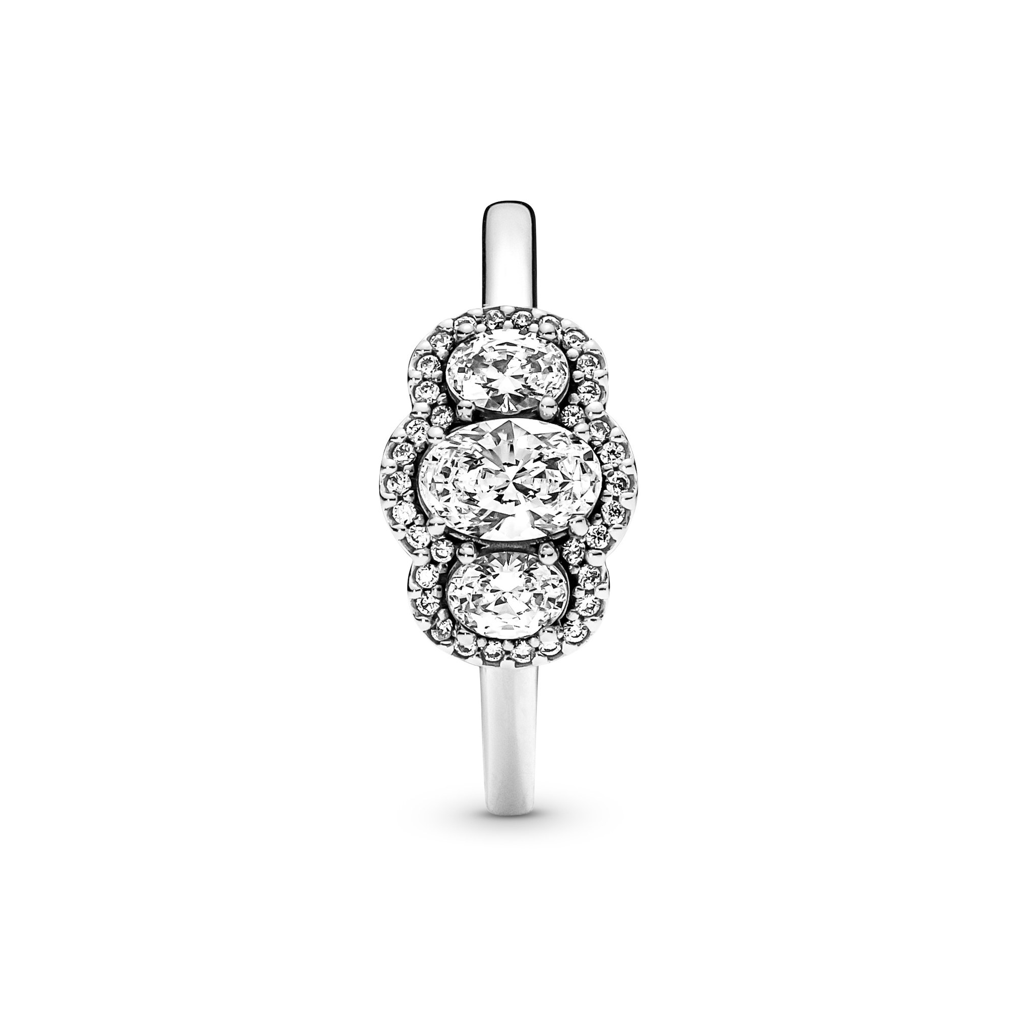 Pandora Ring - Vintage mit drei Steinen - Sterling Silber - Zirkonia - klar Ansicht 3 – Ansicht 3