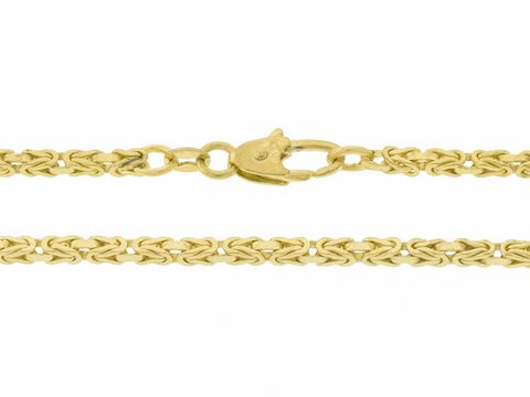 Königskette 333 Gold in 39 cm Länge mit einer Breite von 1,9 x 1,9 mm und einem Karabiner von Hersteller Juwelier Harnisch, elegante und zeitlose Schmuckstück.