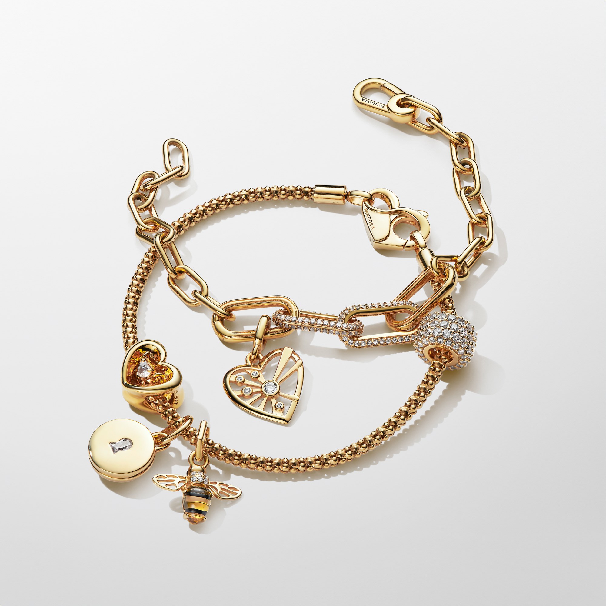 Pandora Funkelnde Biene Charm-Anhänger - Gelbgold Vergoldung – Ansicht 2