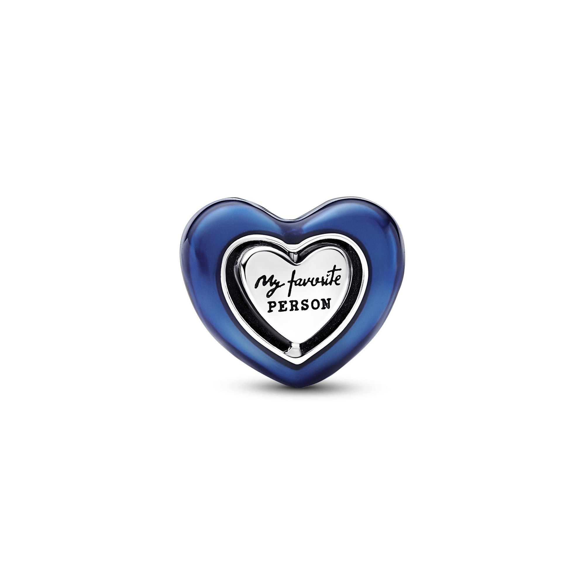 Pandora Blaues Drehbares Herz Charm - Sterling Silber - Crystal + Emaille Blau Ansicht 2 – Ansicht 2