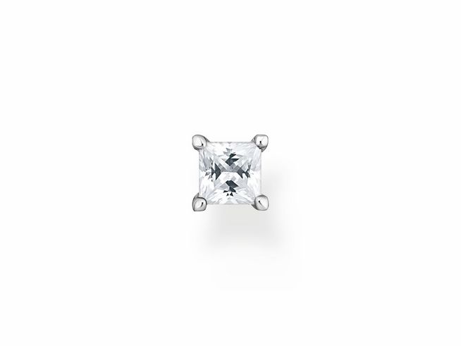 Thomas Sabo Ohrstecker 1 Stück H2233-051-14 aus Sterling Silber mit Zirkonia in quadratischer Form, elegant und zeitlos, ideal für jeden Anlass.