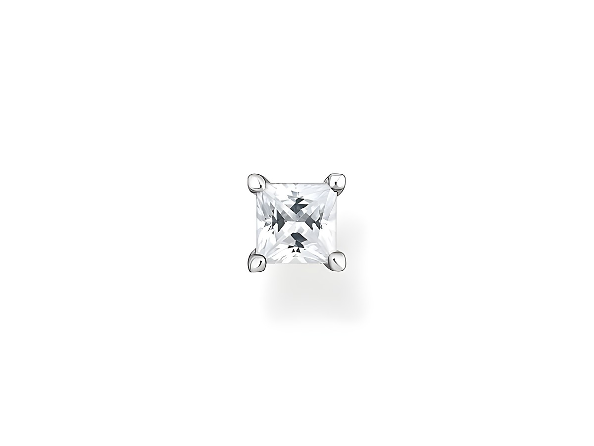 Thomas Sabo Ohrstecker 1 Stück H2233-051-14 aus Sterling Silber mit Zirkonia in quadratischer Form, elegant und zeitlos, ideal für jeden Anlass.