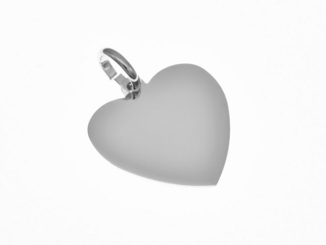 Gravurplatte Herz Anhänger aus Sterling Silber, zeitloses und schlichtes Design, Hersteller Juwelier Harnisch. Ideal für persönliche Gravuren und als Geschenk geeignet.