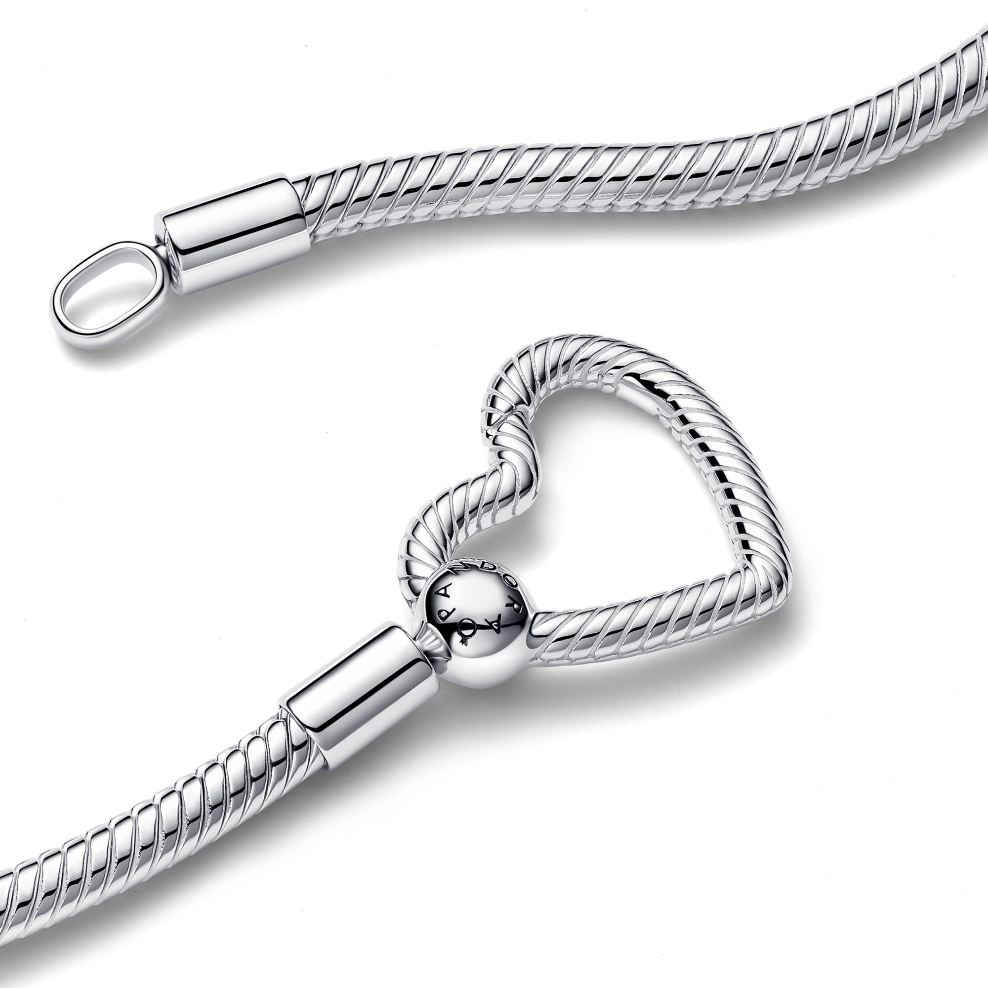 Pandora Schlangenkette mit Herz-Verschluss - Sterling Silber - 45 cm – Ansicht 2