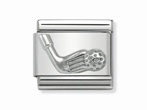 Classic Golfschläger mit Ball aus Silber von Nomination, hochwertig verarbeitet, ideal für Sportliebhaber und Golfer, elegantes Design für stilvolle Accessories.