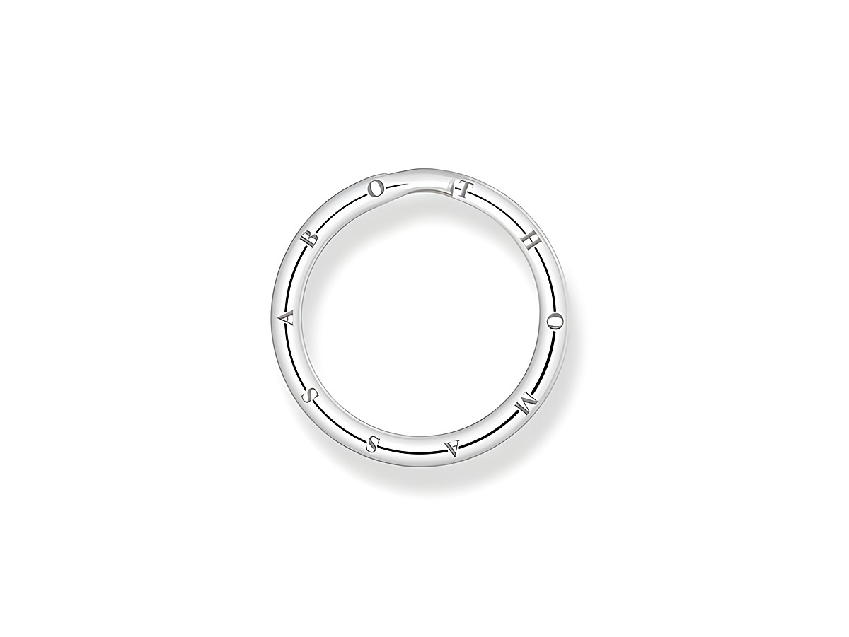 Thomas Sabo Gravur Schlüsselring BLANKO KR18-637-21 aus Silber, geschwärzt, mit gravierter Oberfläche und rundem Design, ideal für persönliche Gravuren.