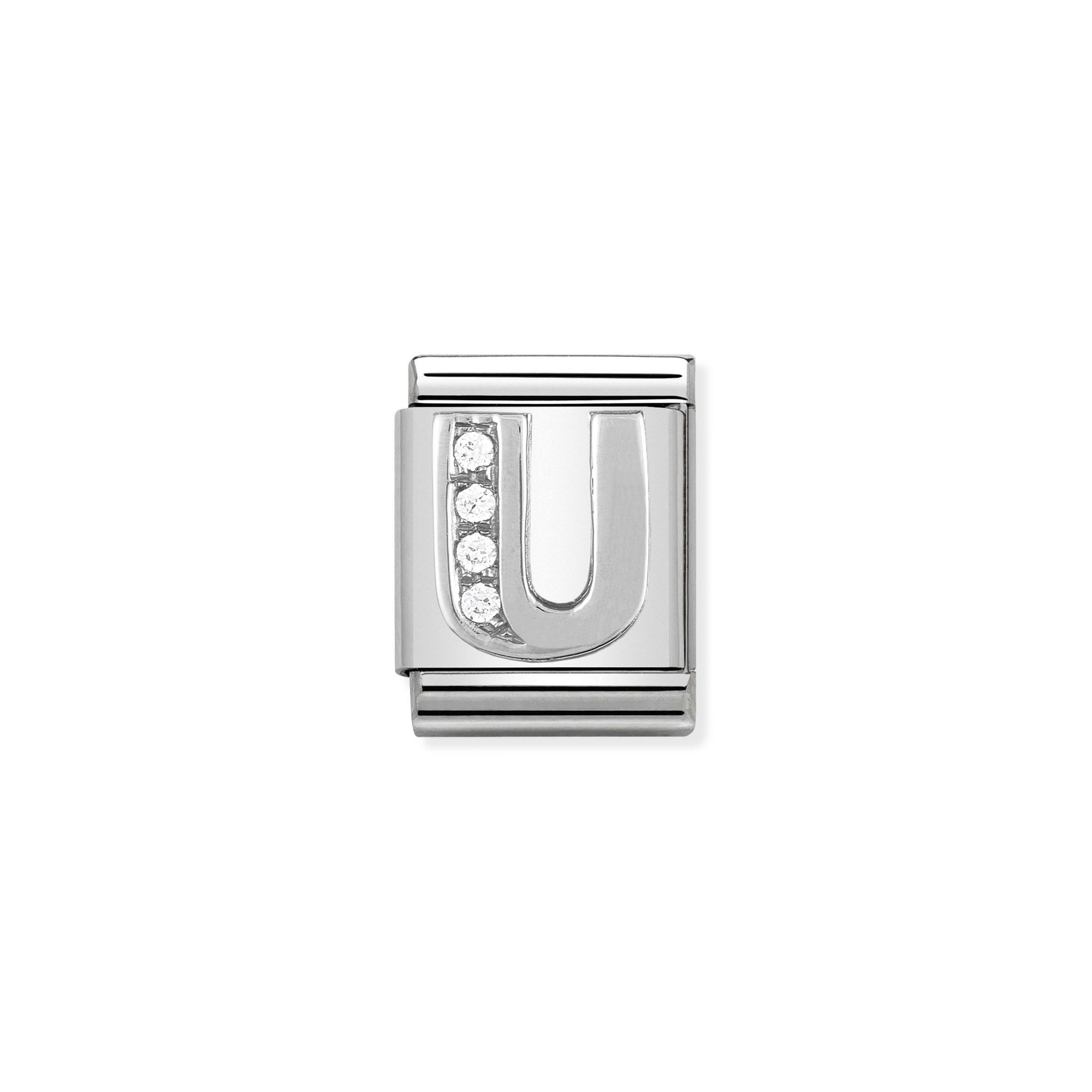 Nomination Composable Big Charm Buchstabe U - Silber 925, Zirkonia