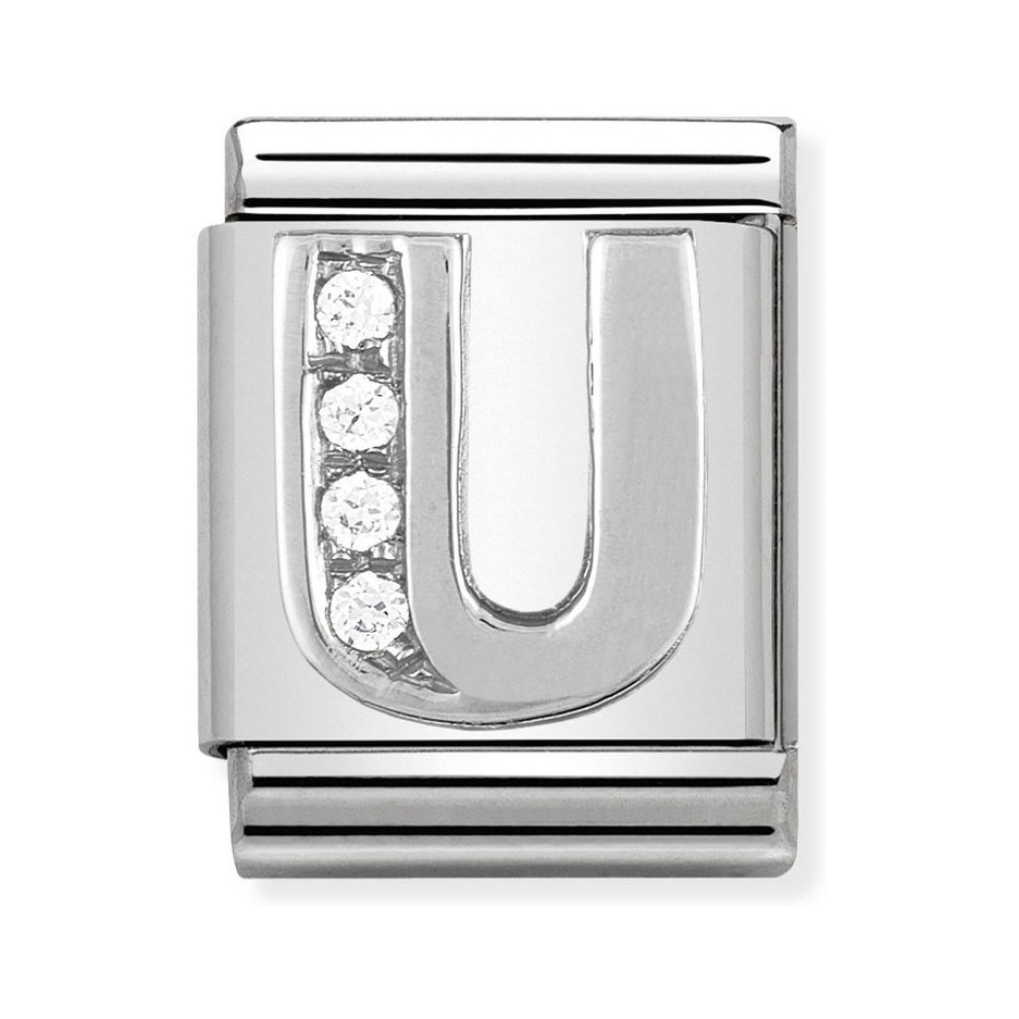 Nomination Composable Big Charm Buchstabe U - Silber 925, Zirkonia