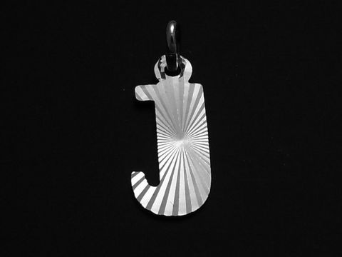 Sterling Silber Buchstaben Initialen Diamantschliff in Form des Buchstabens J, Hersteller Juwelier Harnisch, elegant und stilvoll gestaltet, ideal für personalisierte Schmuckstücke.