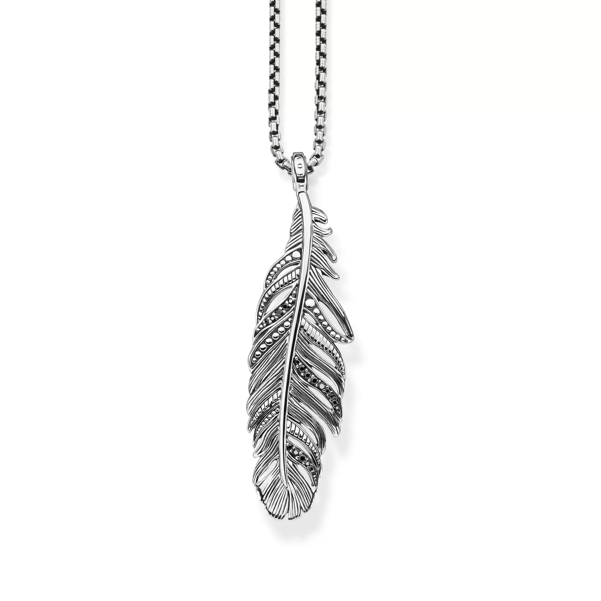Thomas Sabo Anhänger - Silber - schwarz - Feder – Ansicht 3