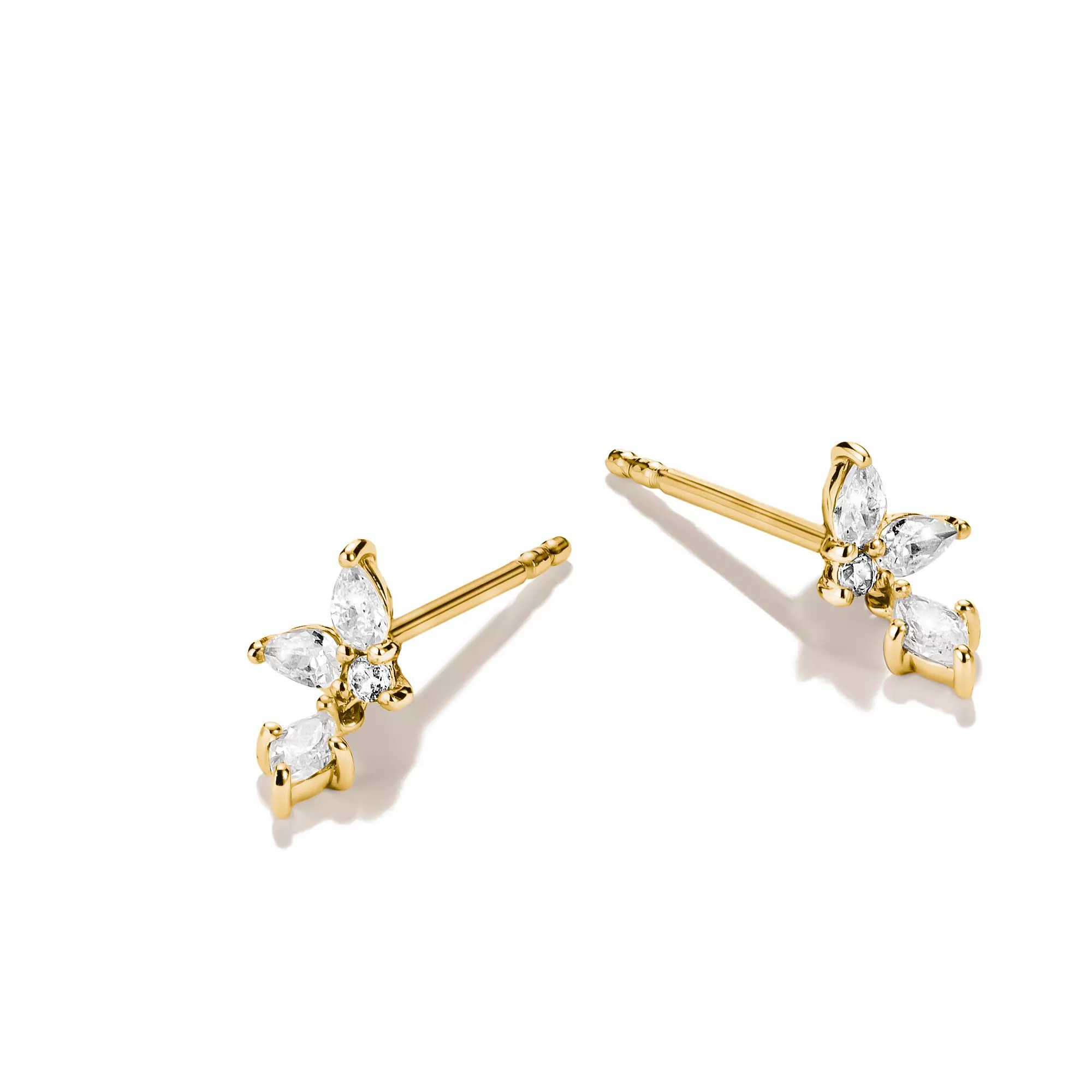 Thomas Sabo Ohrstecker mit weißem Zirkonia – vergoldet – 5 mm breit – Ansicht 2