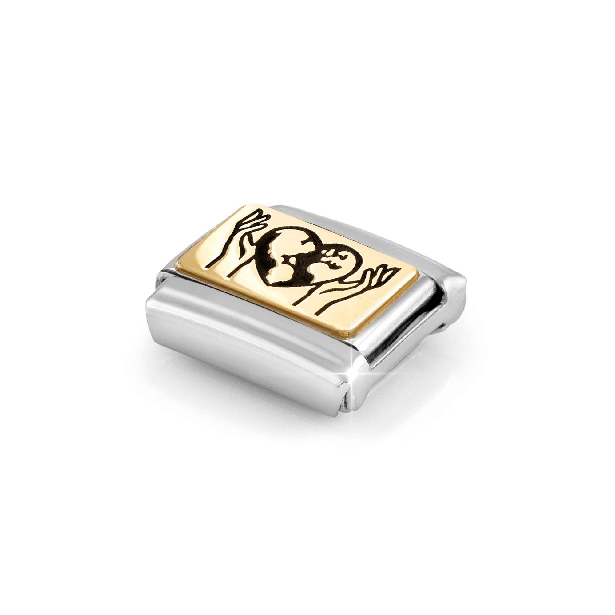Nomination Composable Classic Charm Herz-Globus - Edelstahl, Gold 750 Gelbgold, Emaille – Ansicht 5