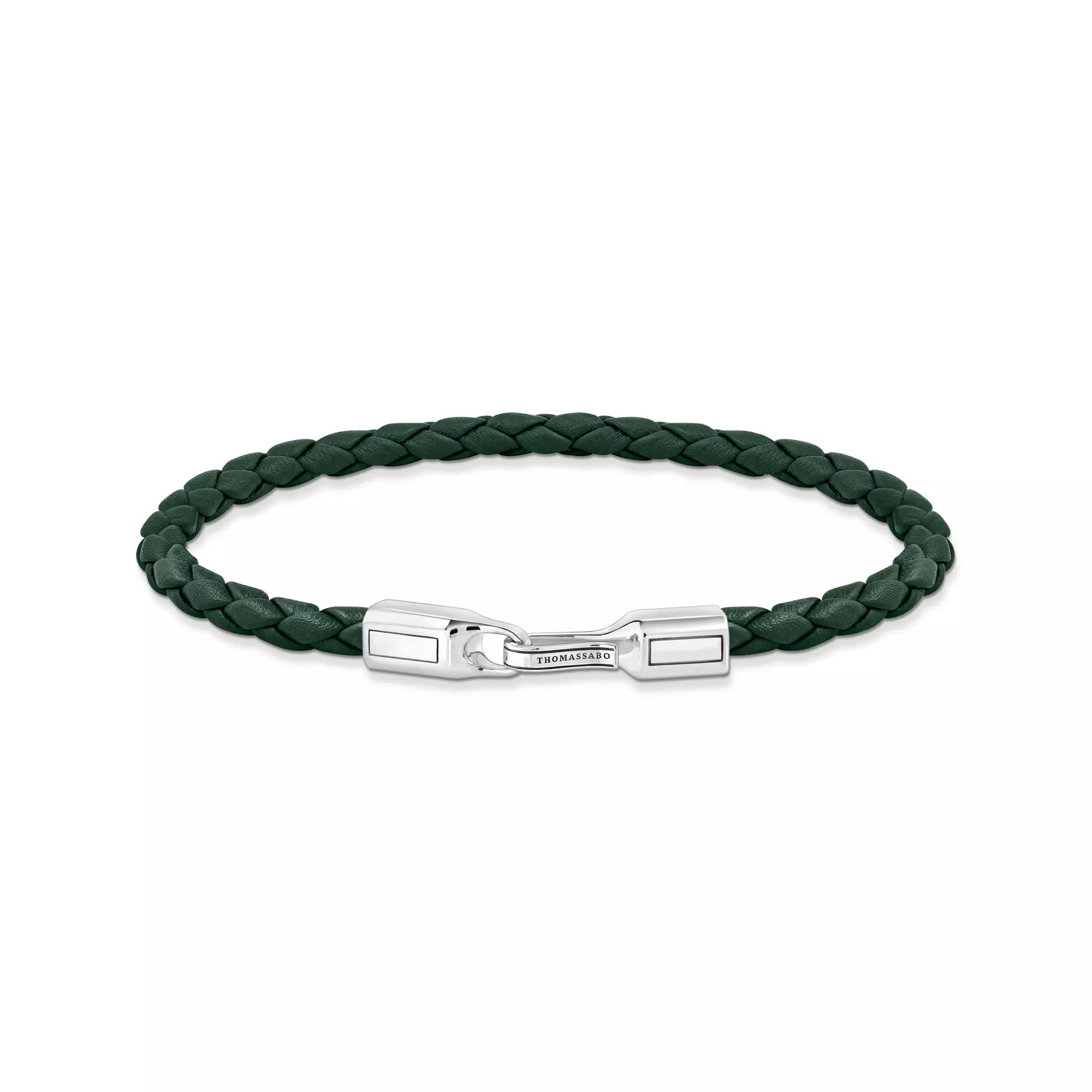 Thomas Sabo Armband - Basic - Silber gesch. & Leder - Grün - 15 cm