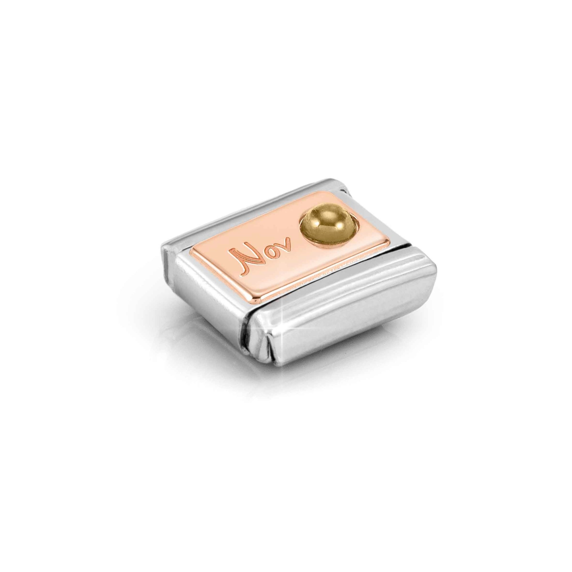 Nomination Composable Classic Charm Monatsstein November Citrin - Edelstahl, Gold 375 Roségold – Ansicht 4