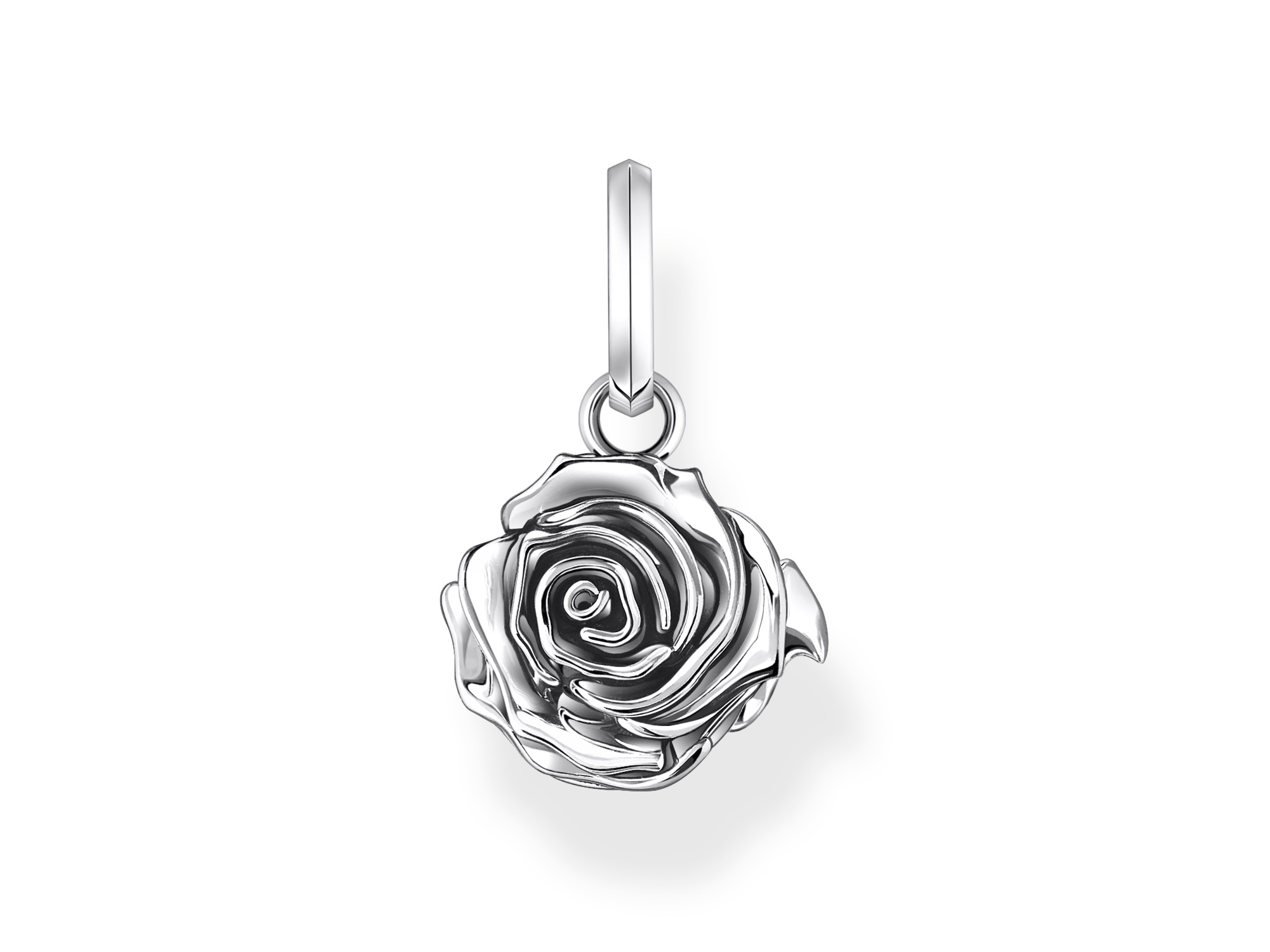Der Thomas Sabo Anhänger PE982-637-21 zeigt eine filigrane Rose aus hochwertigem Roségold mit einem glänzenden Finish, perfekt für einen eleganten Look.