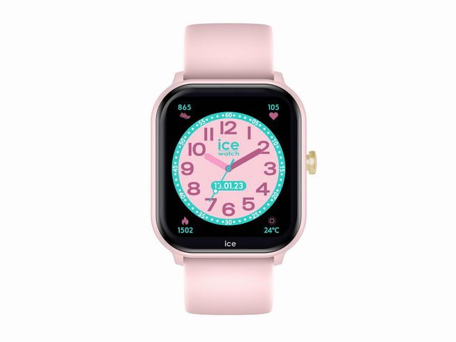 Ice Watch Smartwatch Uhr 022796 - smart junior 2.0 ICE Pink mit quadratischem Touchscreen, buntem Ziffernblatt, pinkem Armband und vielseitigen Funktionen für Kinder.