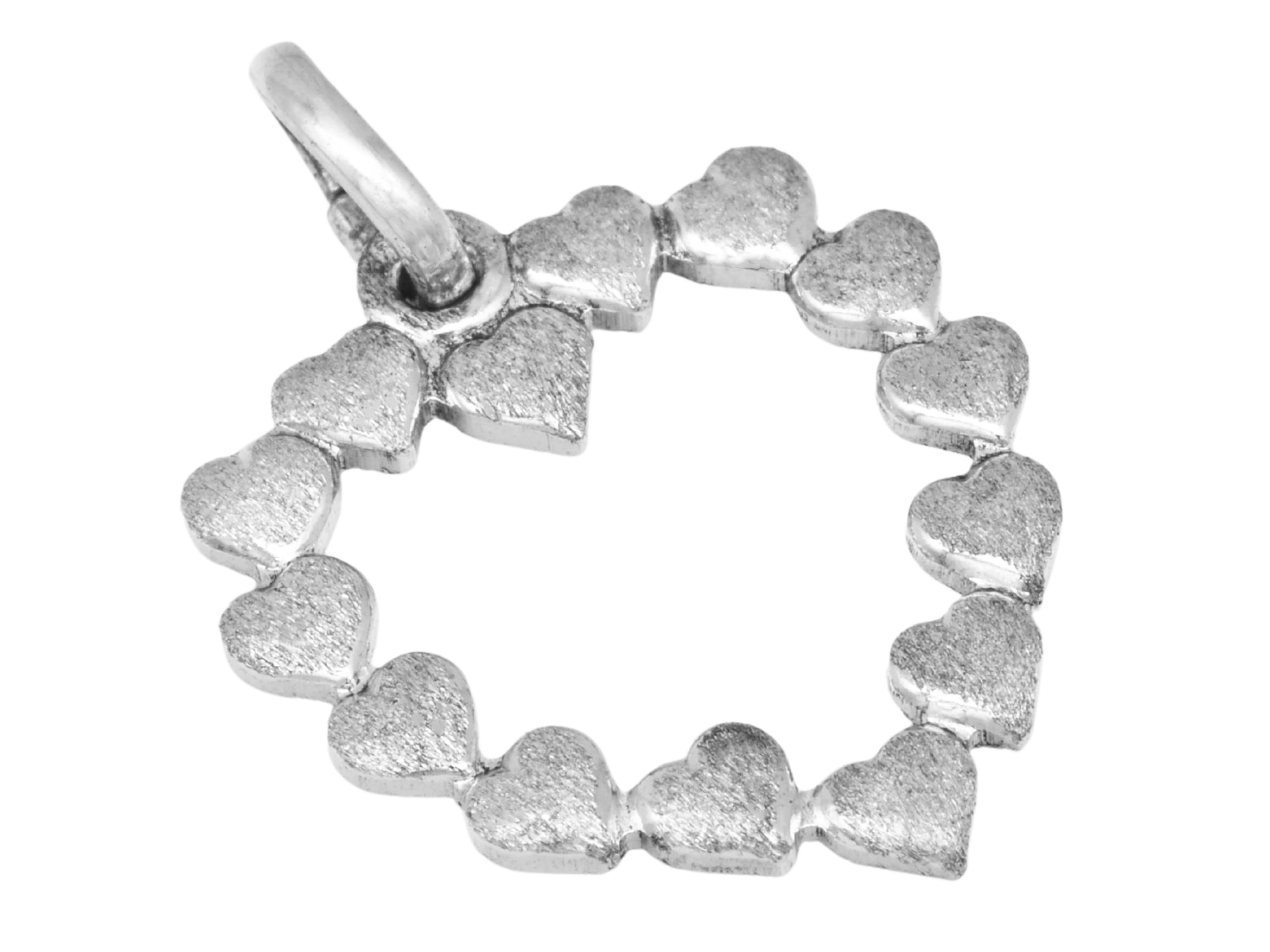 Anhänger Herz Herzchen - Sterling Silber 925 - mattiert rhodiniert