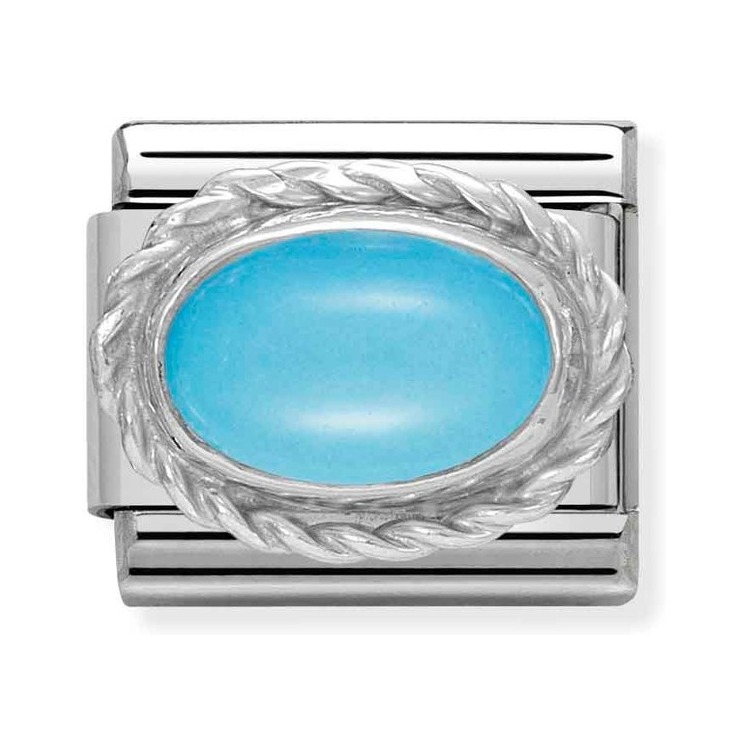 Nomination Composable Classic Charm Kordel Türkis - Edelstahl, Sterling Silber