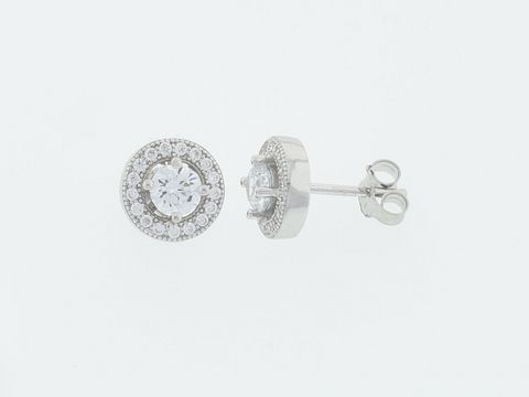 Silber Ohrringe, rund, silber, hinreißend, Zirkonia, Stecker, Hersteller: Juwelier Harnisch, Zirkonia, ideal für besondere Anlässe oder als elegantes Accessoire im Alltag.