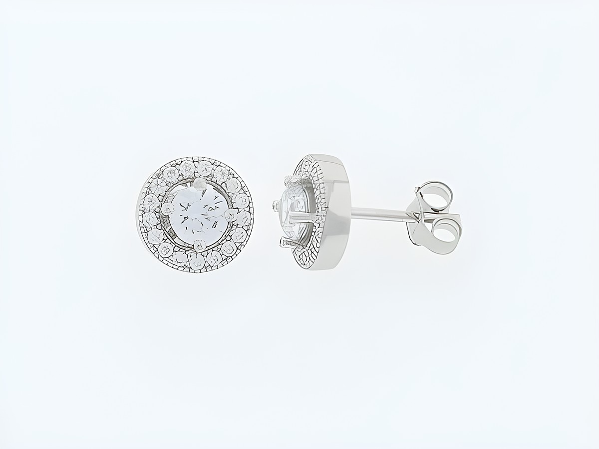 Silber Ohrringe, rund, silber, hinreißend, Zirkonia, Stecker, Hersteller: Juwelier Harnisch, Zirkonia, ideal für besondere Anlässe oder als elegantes Accessoire im Alltag.