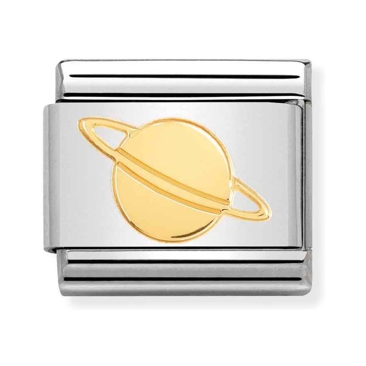 Nomination Composable Classic Charm Planet Saturn - Edelstahl, Gold 750