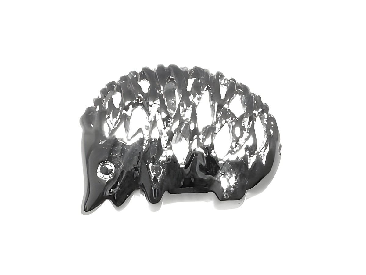 Silber Anhänger rhodiniert in Form eines braunbrüstigen Igels, Größe 1,6 cm, vom Hersteller Juwelier Harnisch, ideal für Tierliebhaber.