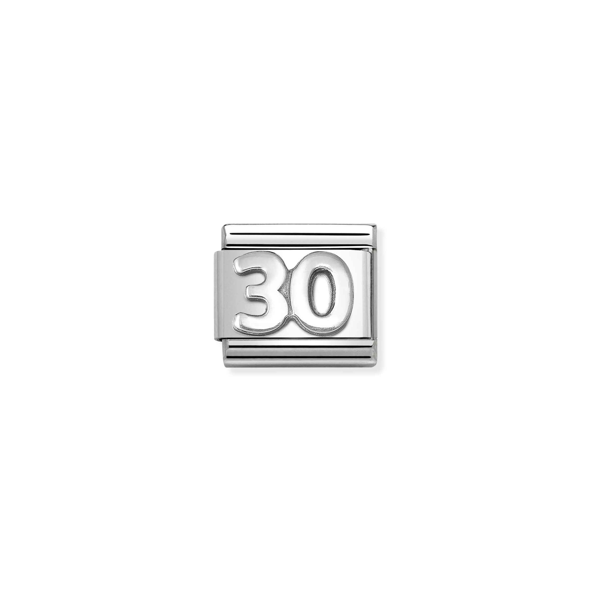 Nomination Composable Classic Charm Zahl 30 - Edelstahl, Sterling Silber
