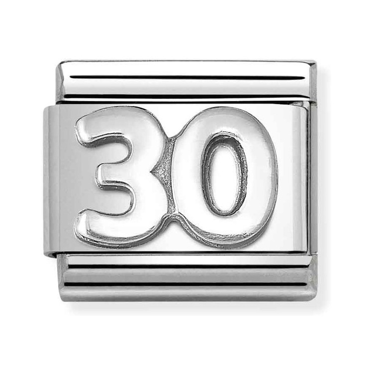 Nomination Composable Classic Charm Zahl 30 - Edelstahl, Sterling Silber
