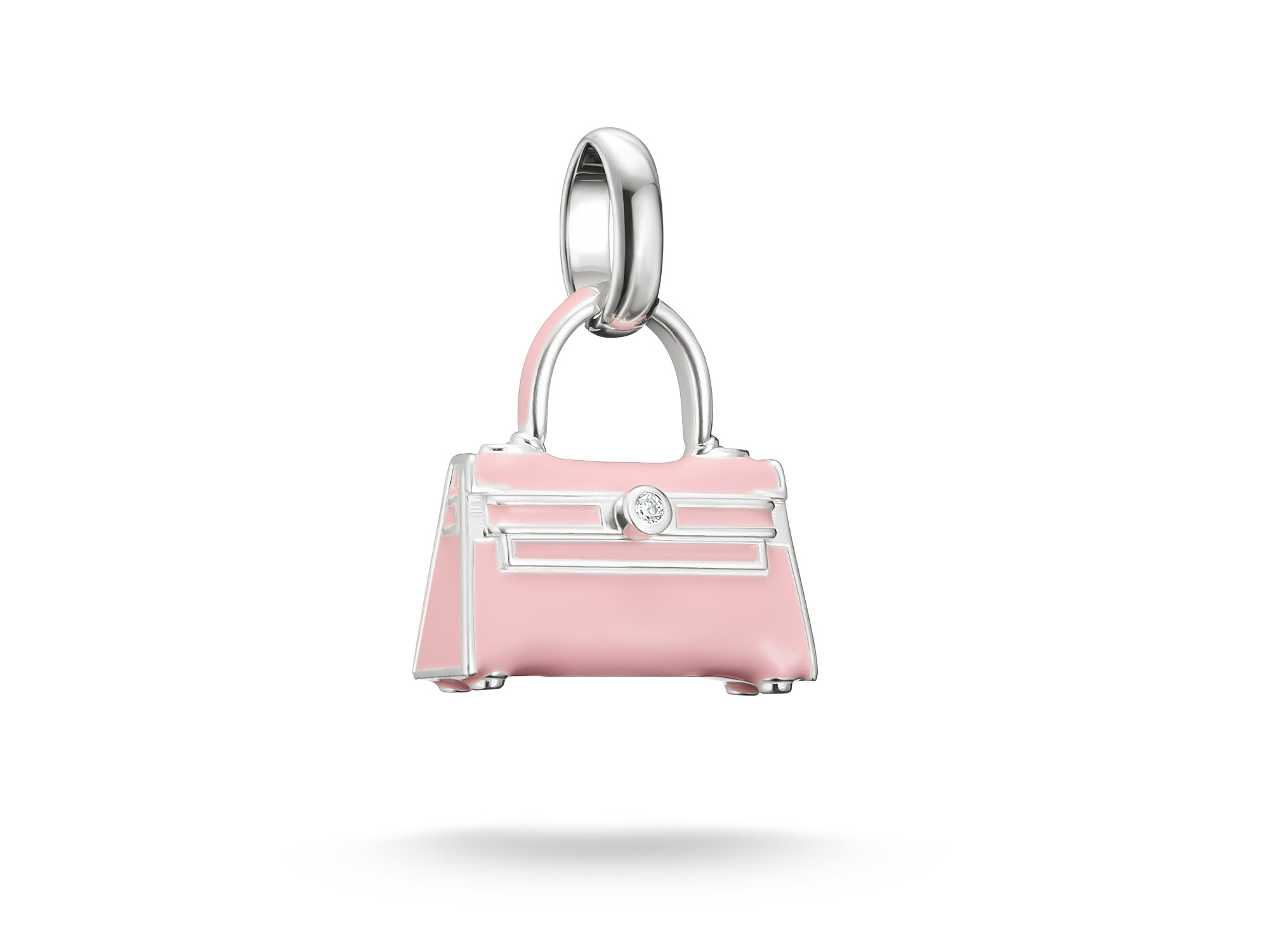 Thomas Sabo Connect - CC1299-041-9 Tokyo Crush Charm Handtasche - Silber, Kaltemail & Zirkonia - Pink - Charm mit Öse